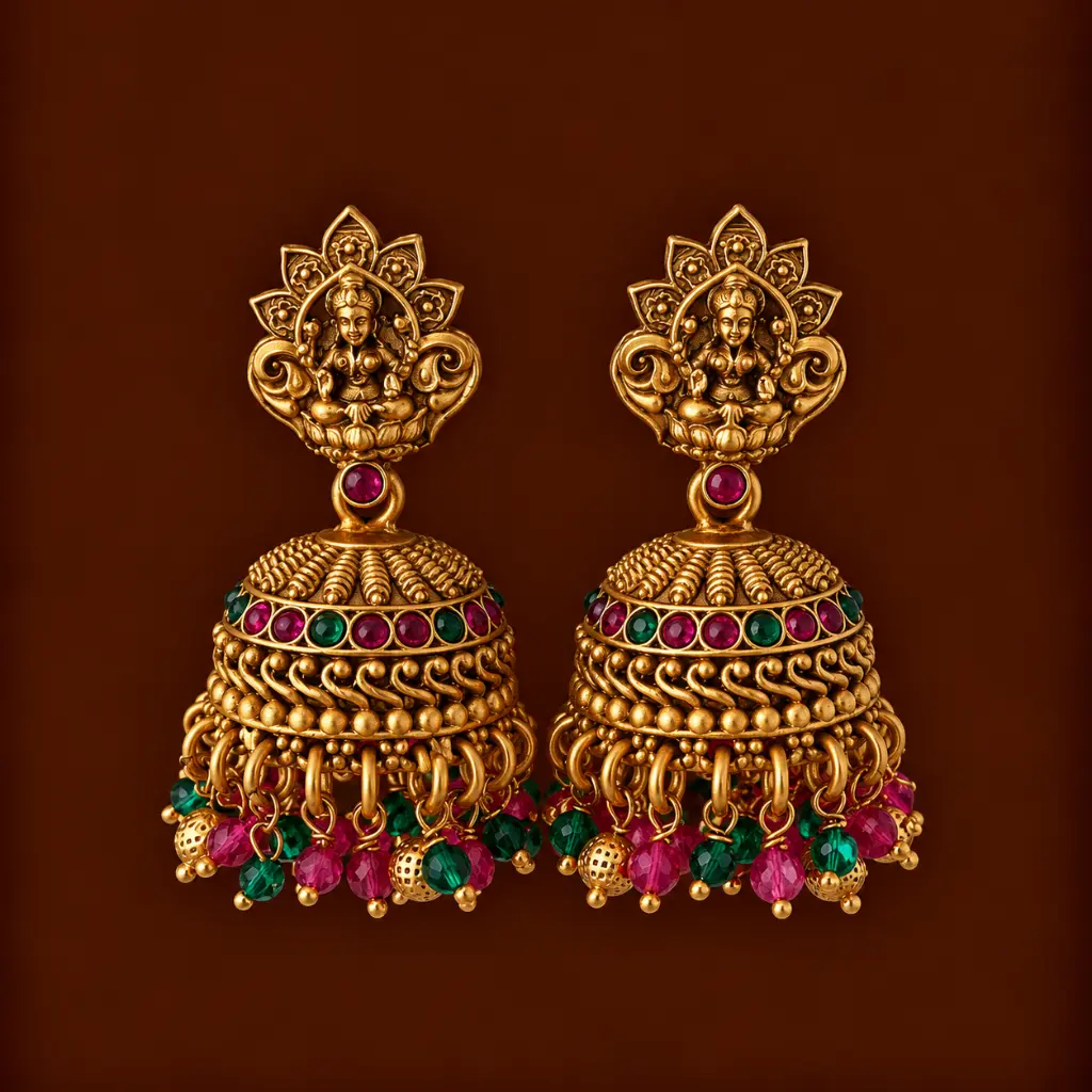 Traditional Gold Jhumka Earrings.webp