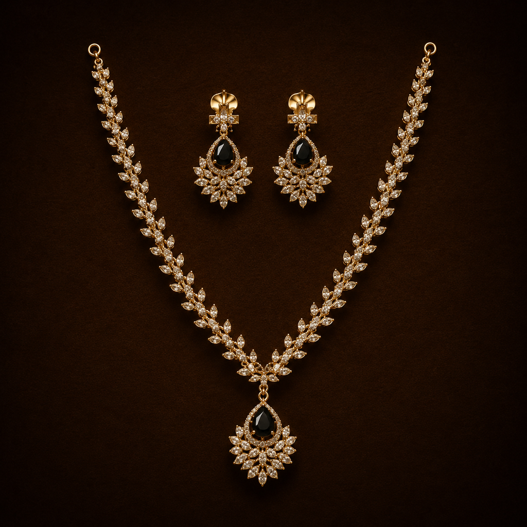 Deep blue teardrop chain