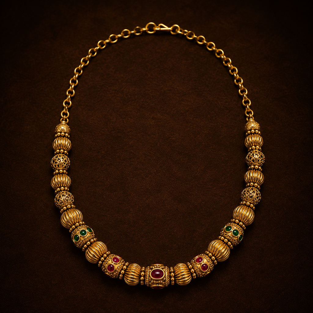 Round bead necklace
