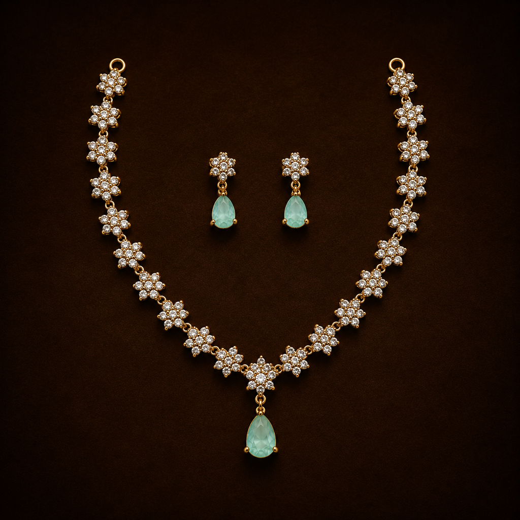 Mint green teardrop necklace