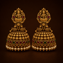 Lakshmi Motif Temple Jhumka