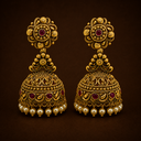 Antique Gold Floral Jhumka