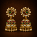 Crystal bead jhumka