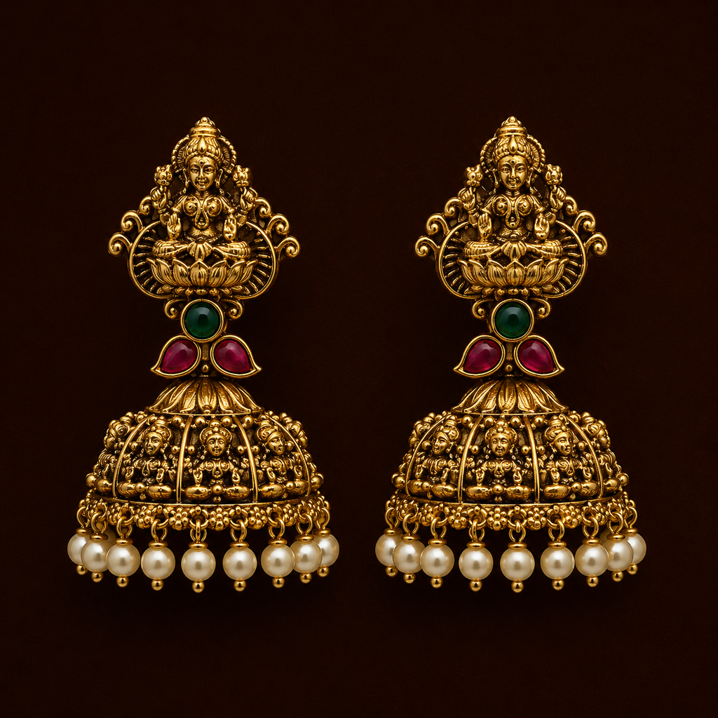 Classic Lakshmi Pearl Drop Jhumka