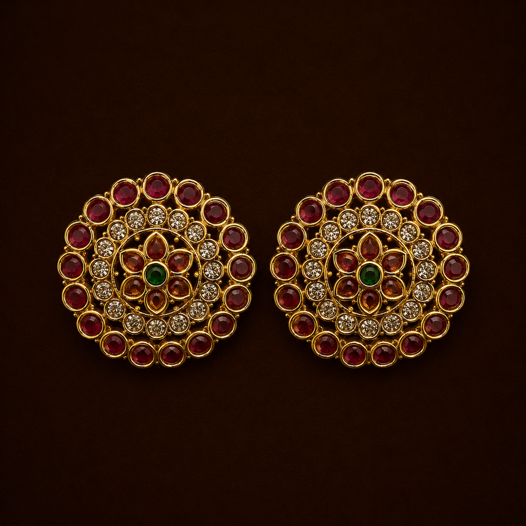Ruby floral stud