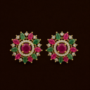 Multicolor kundan studs