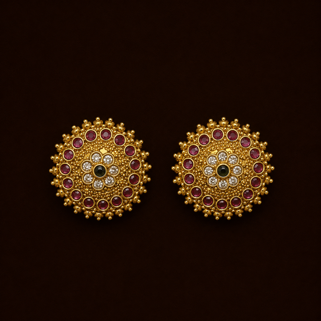 Ruby nakshi studs