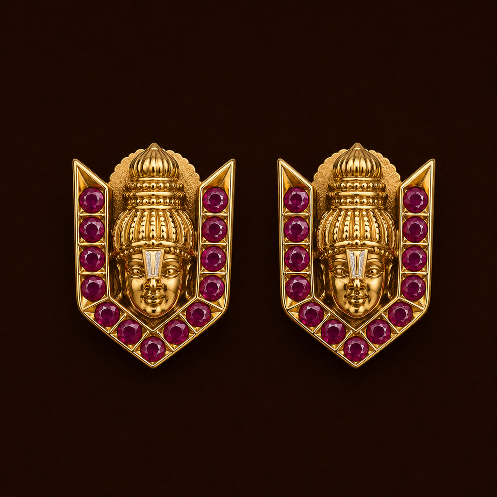 Divine Balaji stud earrings (Ruby)