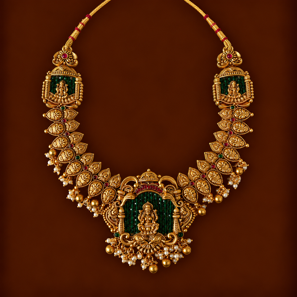 Antique Mantapa Motif Necklace Set - SH05